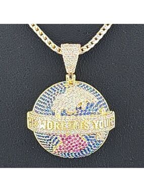 Sterling Silver 925 "The World Is Yours" Globe Necklace – Inspirational Pendant